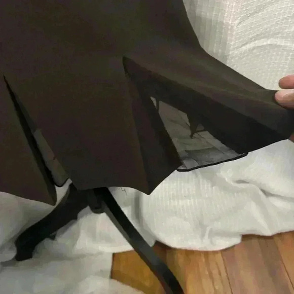 Studio Tahari Size 12 Silk Skirt Suit Brown w/Embellishments Snap Enclosure - Picture 8 of 16